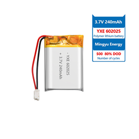 3.7 V Li-ion Battery 602025-240mah